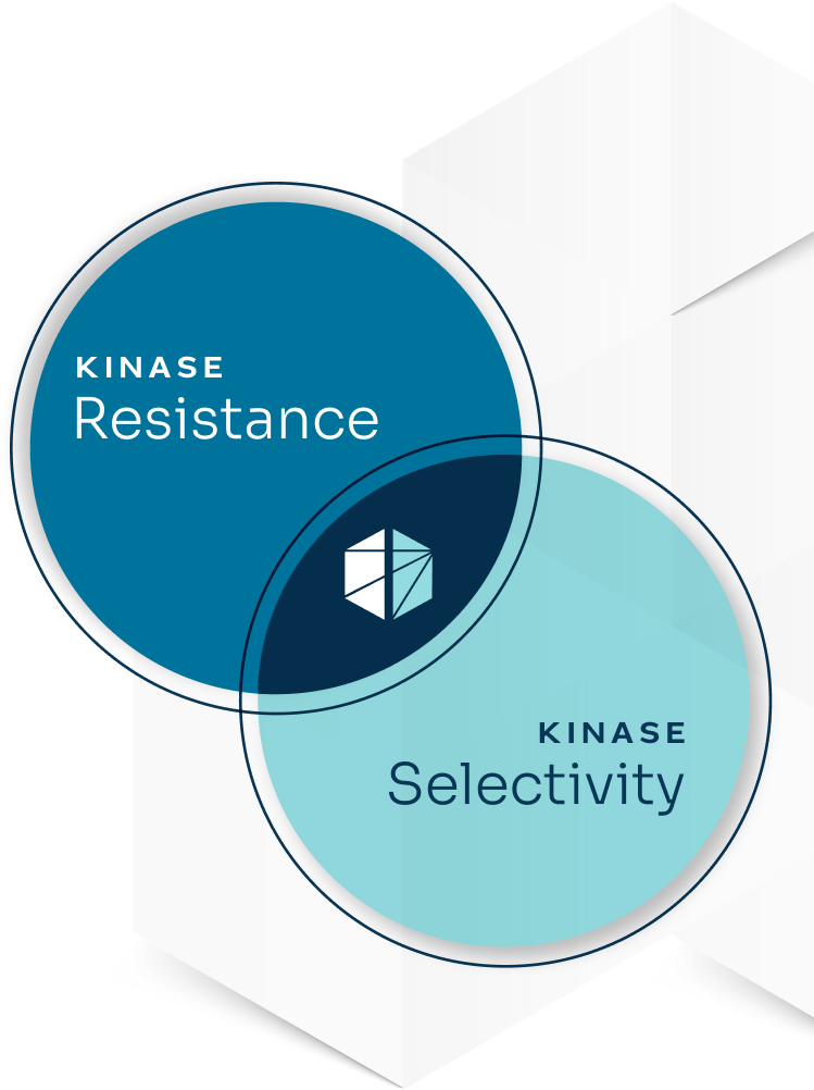 A Venn diagram of two circles, the first representing Resistance, the second representing Selectivity. The Nuvalent logo is at the intersection.”